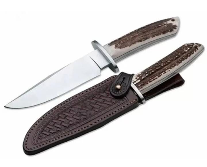 Custom Stag Handle D2 Tool Steel Bowie Hunting Survival Knife  