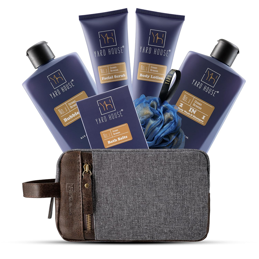 All Natural Bath and Body Spa Gift Basket Set for Men - Ocean Breeze - Luxury Me