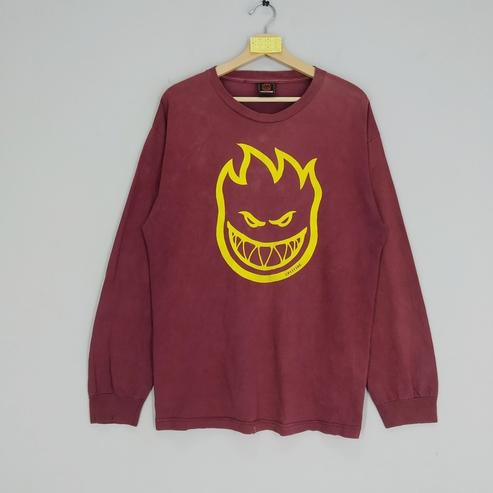 Vintage Spitfire Big Image Skateboard Long Sleeve Skateboarding T Shirt Size L