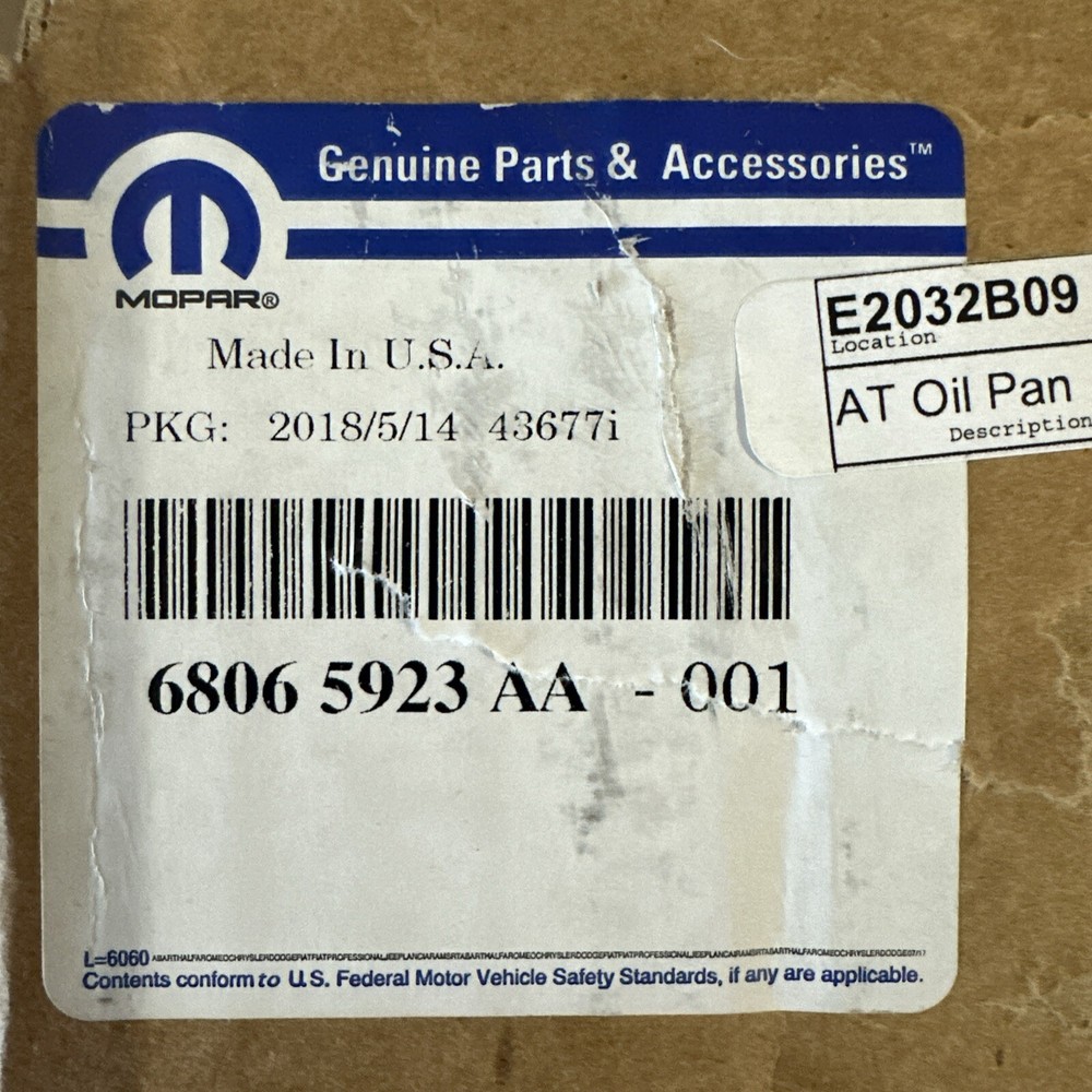 2003-2010 Dodge Ram 2500 Mopar 68065923AA Auto Transmission Oil Pan