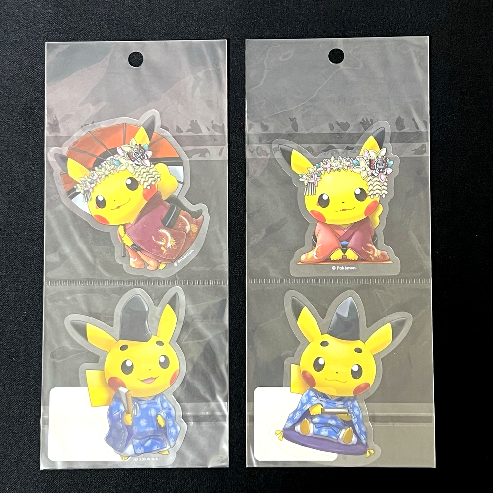 Pokemon Center Kyoto Maiko Han Pikachu Sitting Sticker Set Rare Retro Japan