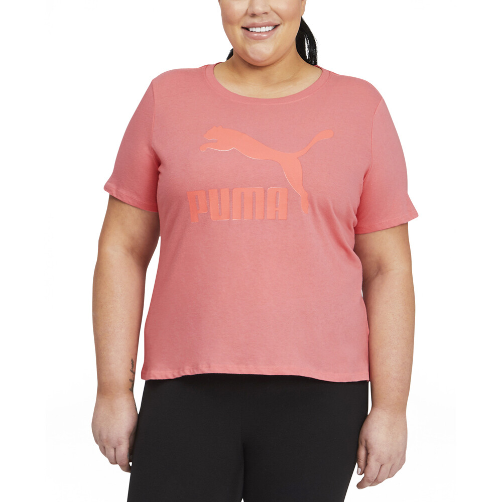 Puma Crew Neck Short Sleeve Classics Logo Tee Plus Womens Size 2X  Casual Tops 5