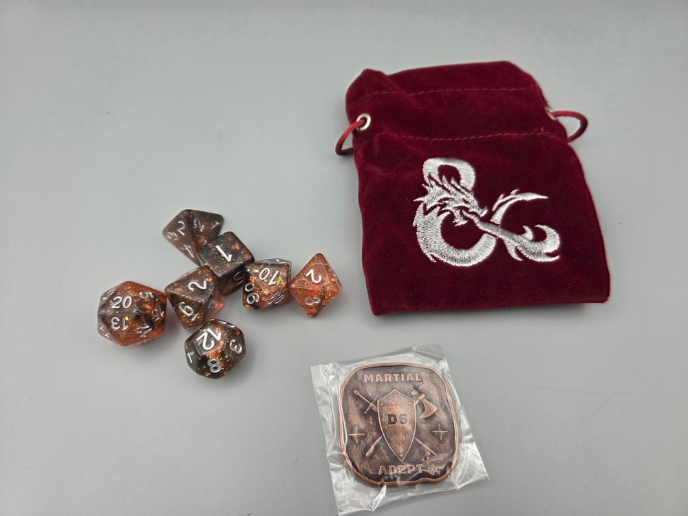Sirius Dice Acererak's Treasure Crystal Edition Scarlet Shadow Dice Bag & Coin-image