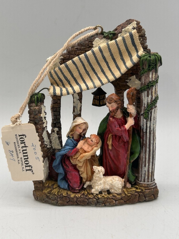 Vintage Holy Family Nativity Scene Resin Ornament Christmas Decoration