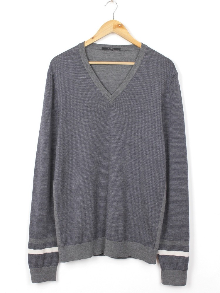 Gucci by Tom Ford V-neck Sweater Wool-Silk, Size L/XL