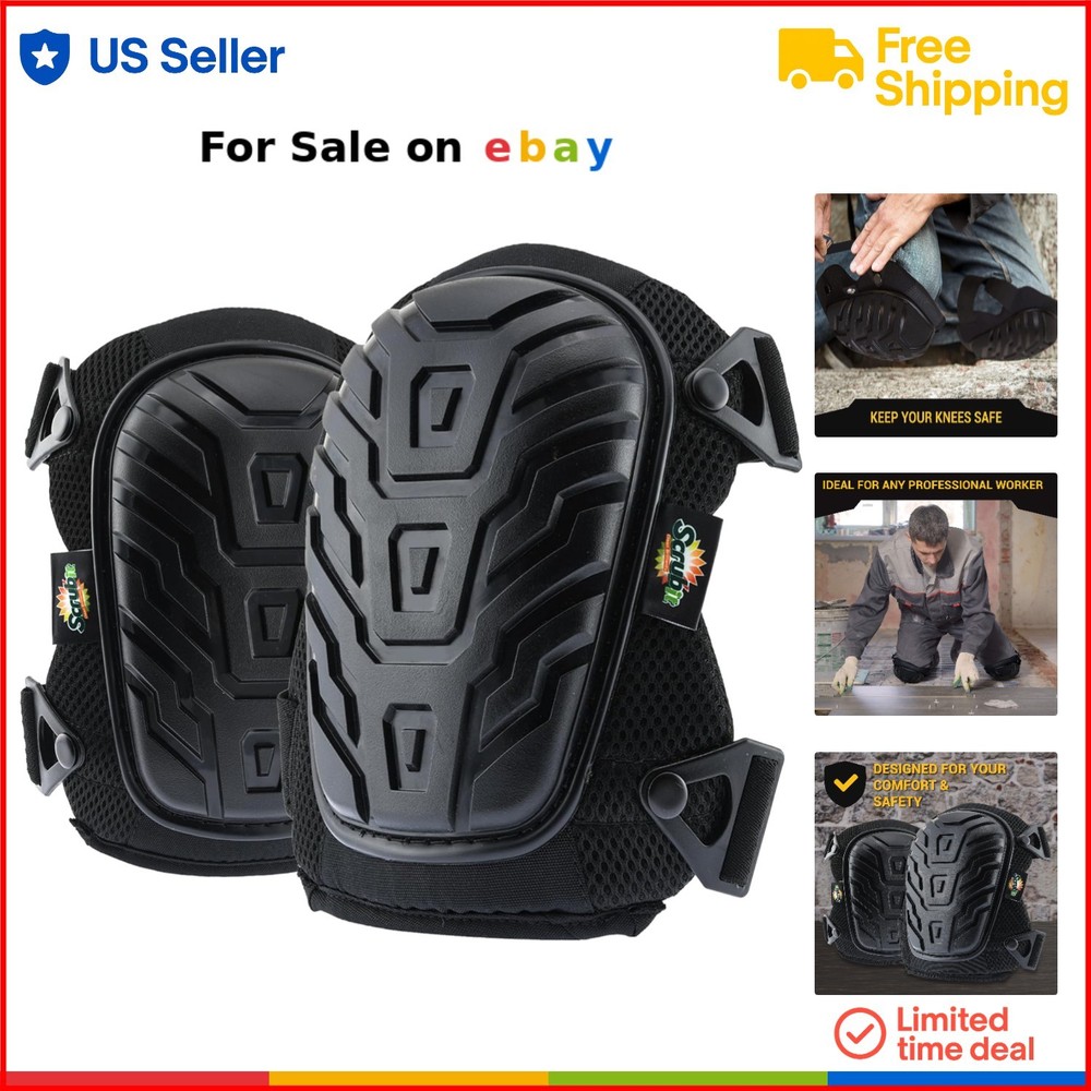 Adjustable Gel Knee Pads with Straps for Construction Work - Men & Women