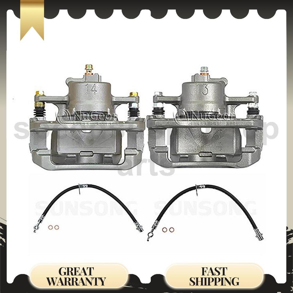 Front Brake Caliper Set with Hose 4pcs for 2007 Toyota Camry