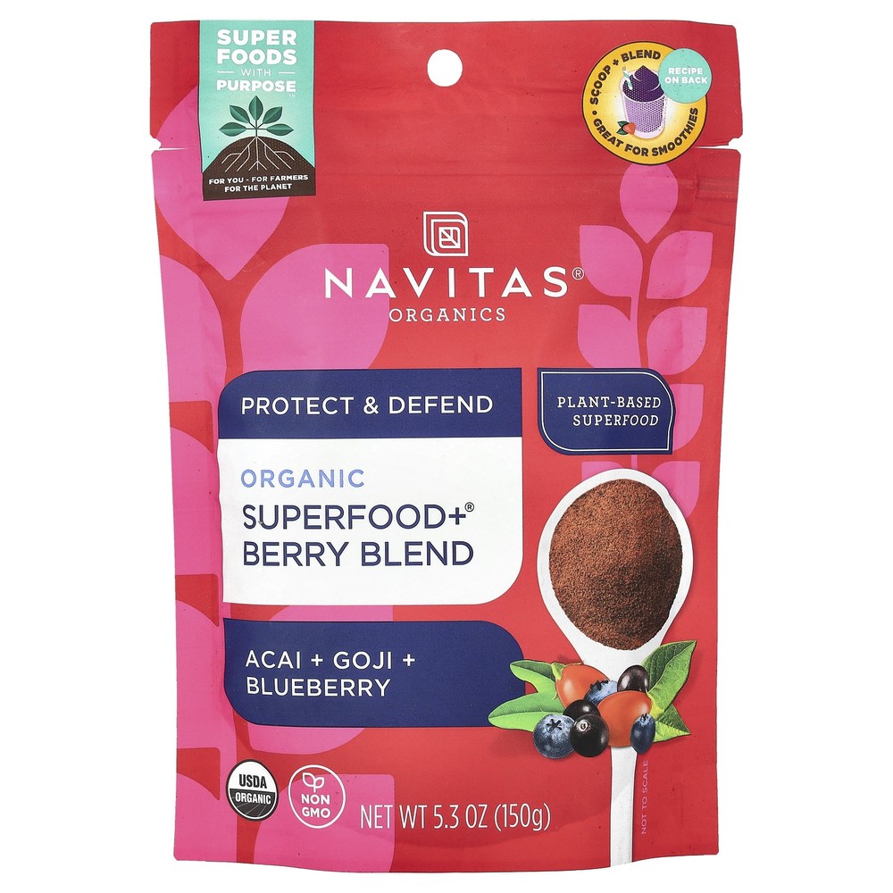 NAVITAS Organics Superfood Berry Blend with Acai Goji Blueberry 5.3 oz