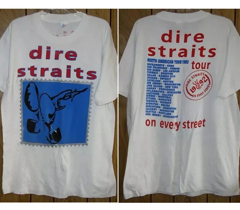 Dire Straits Concert Tour Shirt 1992 On Every Street 2 side T shirt