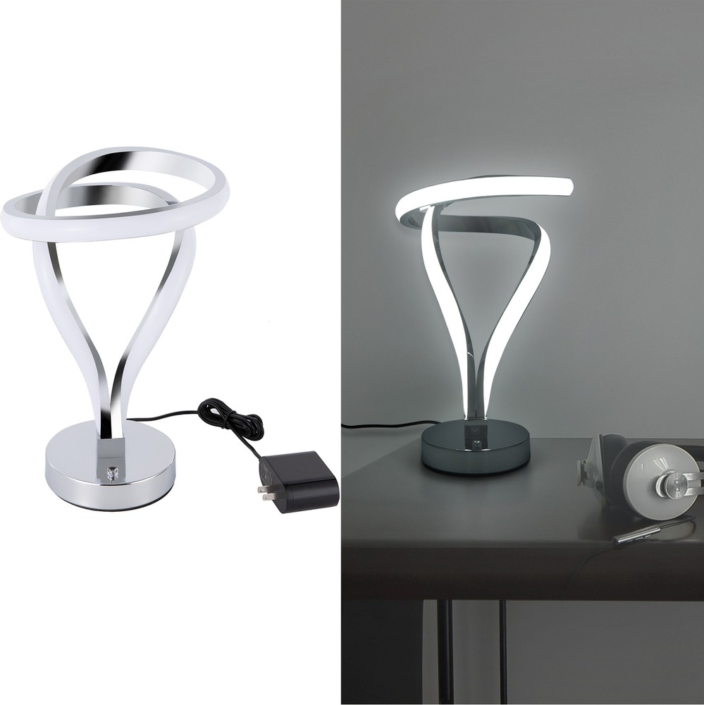 New Modern LED Spiral Table Lamp Bedside Desk Light Bedroom Decor Curved Light