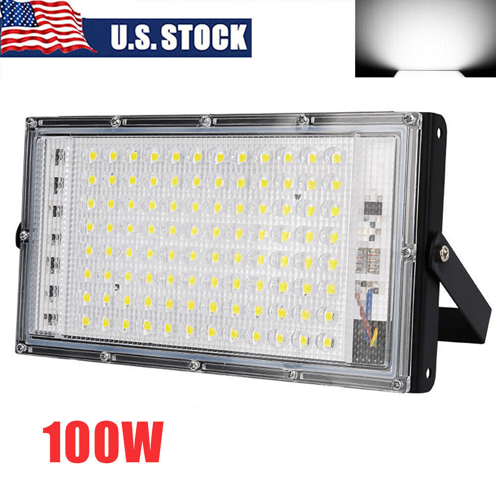 100000LM LED Flood Light Garden Outdoor Lamp Yard Security Spotlight Fixtures US