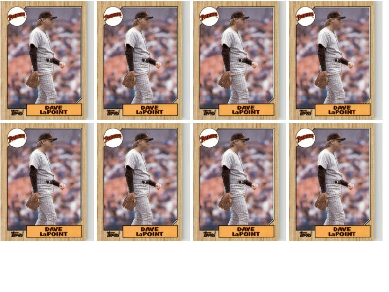 (8) 1987 Topps #754 Dave LaPoint San Diego Padres Card Lot
