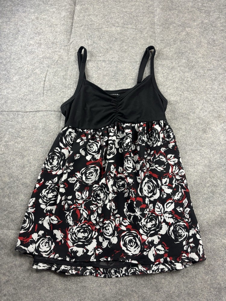 Torrid Women’s 90s Y2K 00s Gothic Fairy Floral Babydoll Peplum Top Blouse