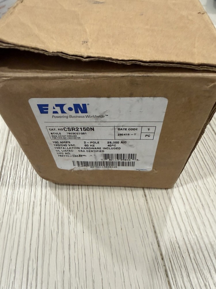 Eaton CSR2150N CSR 25K Main Breaker Circuit Breaker 150A 2-Pole 120/240V
