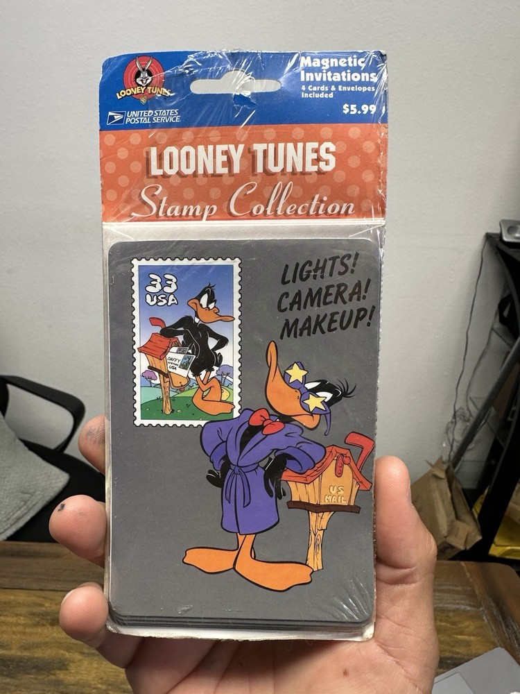 Vintage Daffy Duck Looney Tunes USPS Stamp Collection Magnetic Invitations 1999