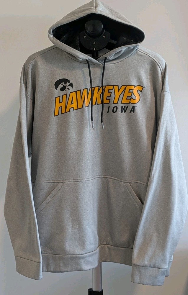 Iowa Hawkeyes Mens Sweatshirt Hoodie XLarge Gray Long Sleeve Champion Big 10