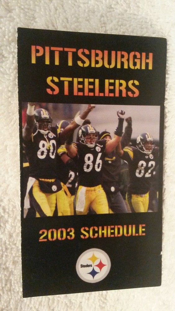 PITTSBURGH STEELERS - 2003 pocket schedule - NFL football - Giant Eagle ad
