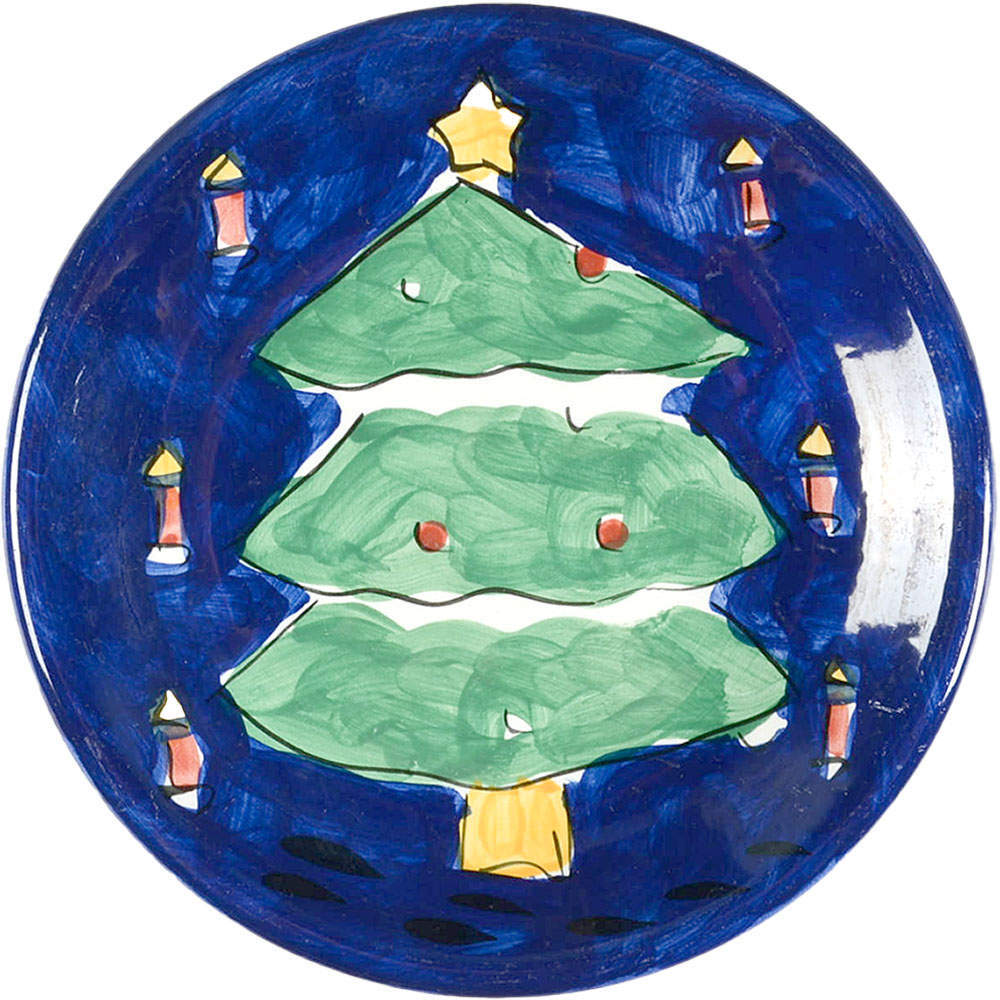 Gibson Designs Festive Blue Tree Salad Dessert Plate 2233970