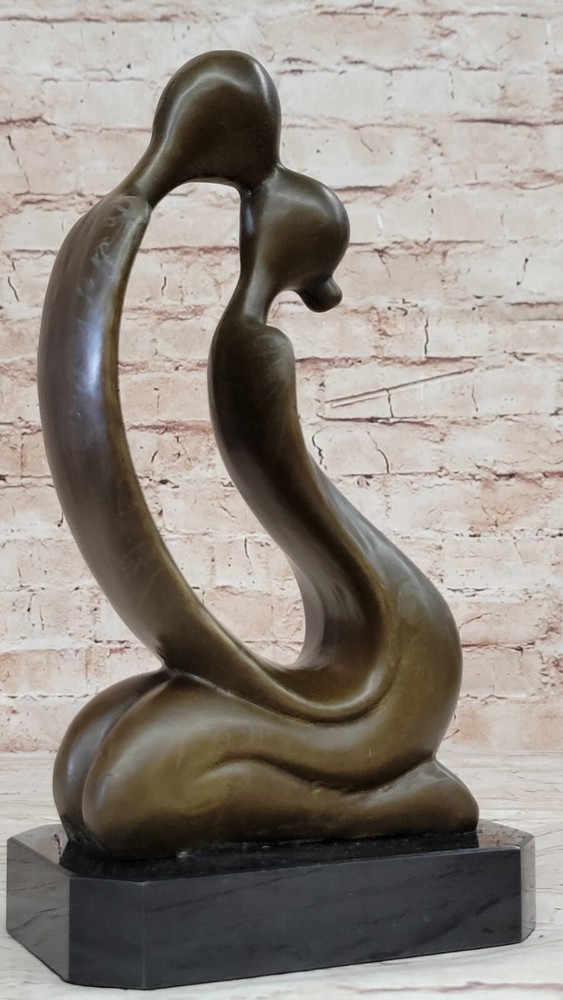 Unique Modern Artwork Kissing Lovers Genuine Bronze Sculpture Home Deco