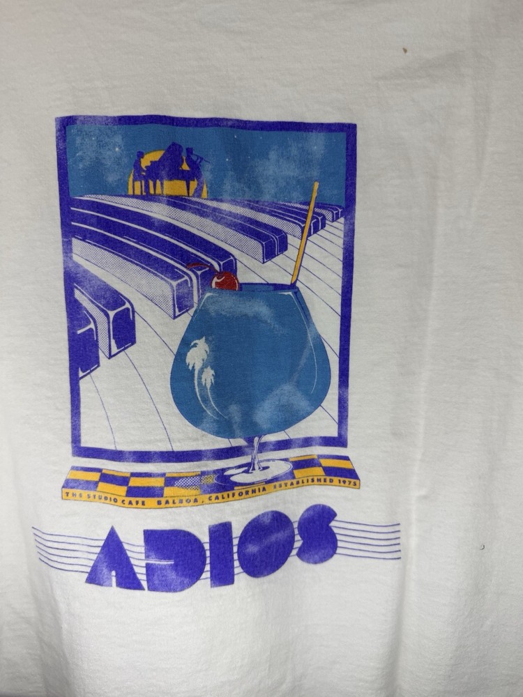 Vintage adios by Tee Jays Balboa California Graphic Men's Cotton T-Shirt White L