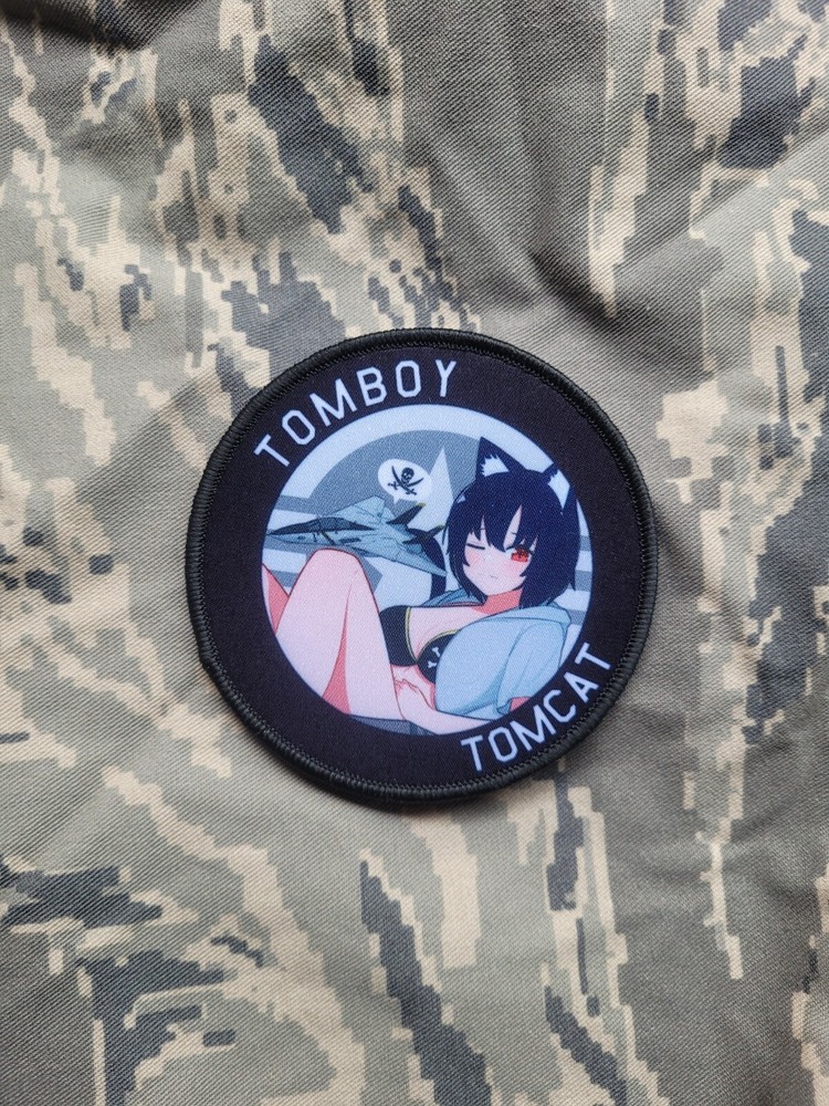 Atamonica - F-14 'Tom Boy' Ace Combat TOP GUN anime girl pinup morale war patch-image
