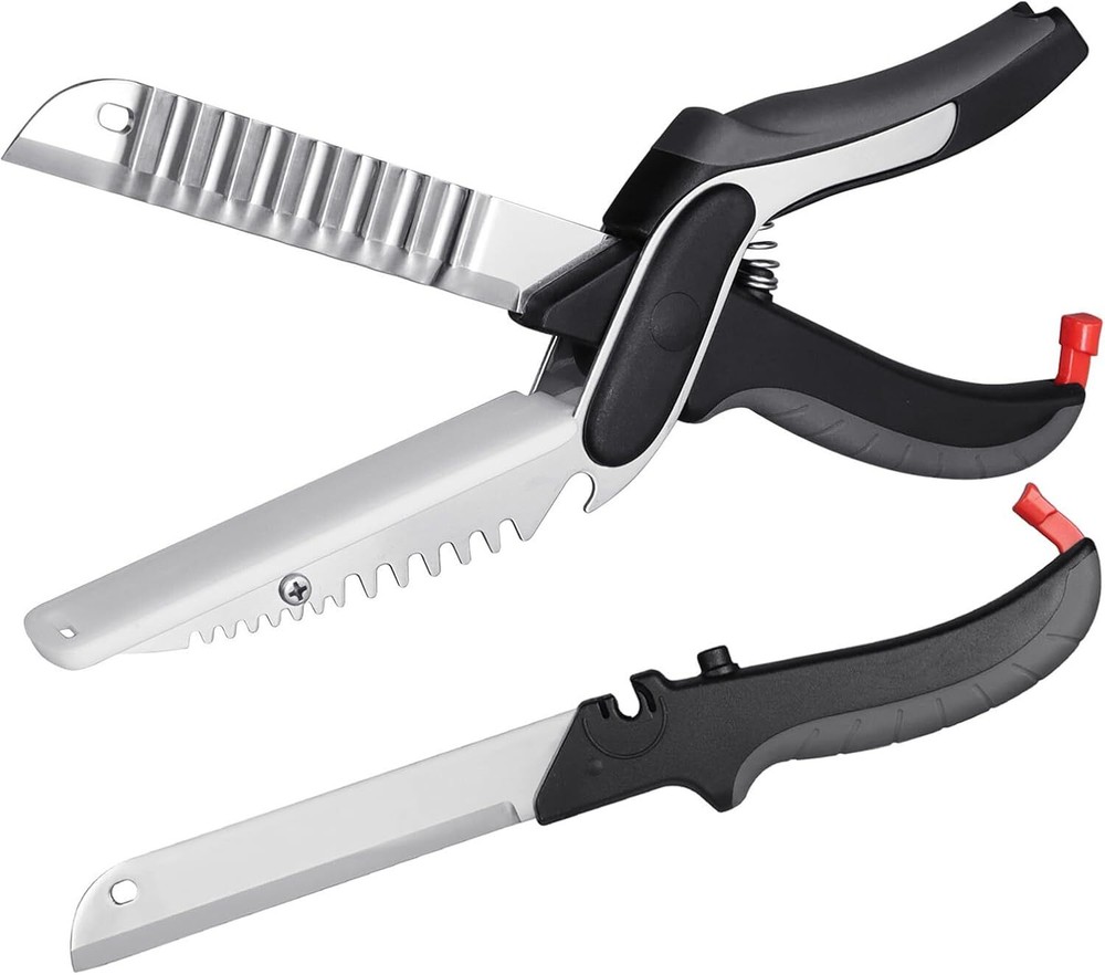 Smart Large Black Kitchen Cutter Board with Vegetable Slicer Scissors