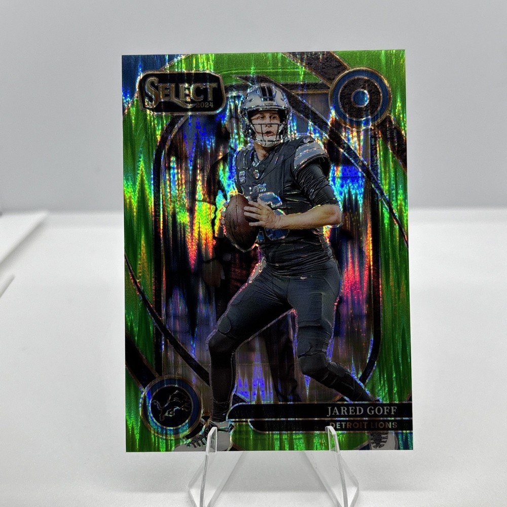2024 Panini Select - Club Level Jared Goff #228 Neon Green Shock Prizm /499
