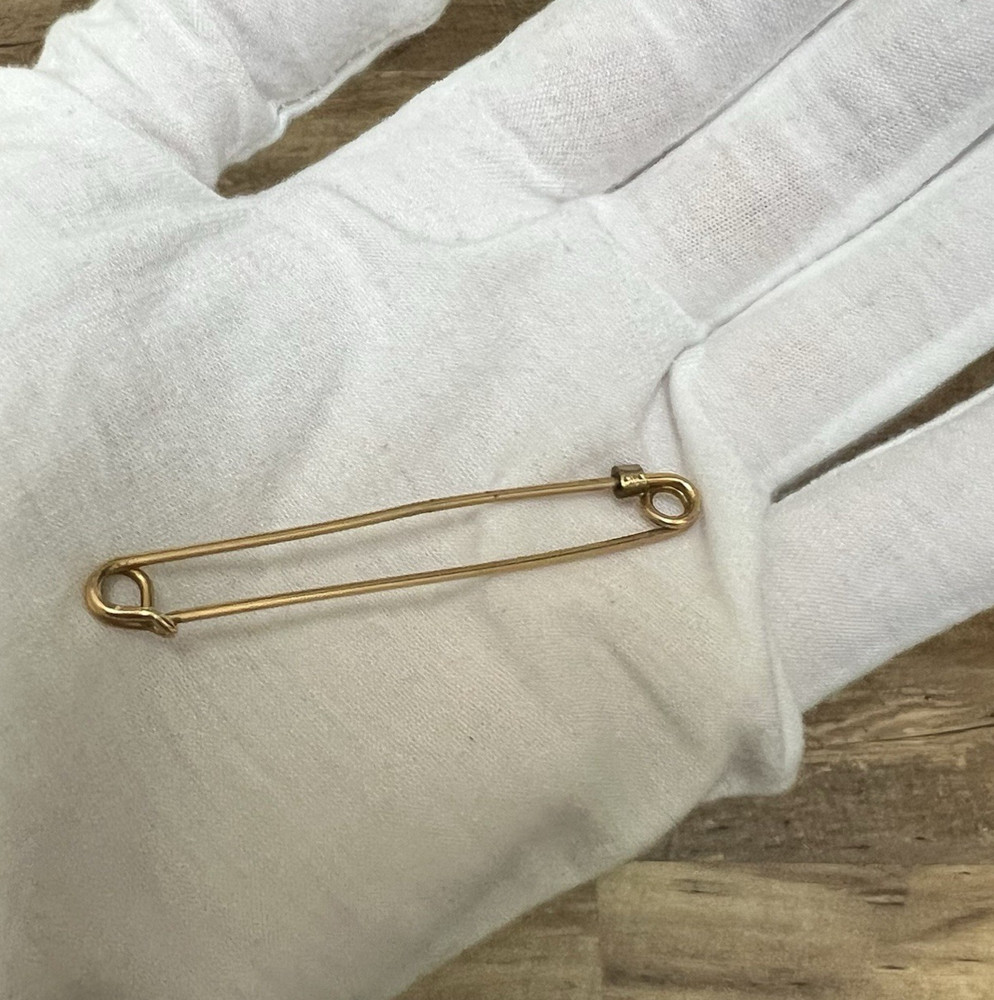 Vintage Gold Filled 1/20 12kt GF Necktie Brooch Tie Bar Safety Pin  2.5