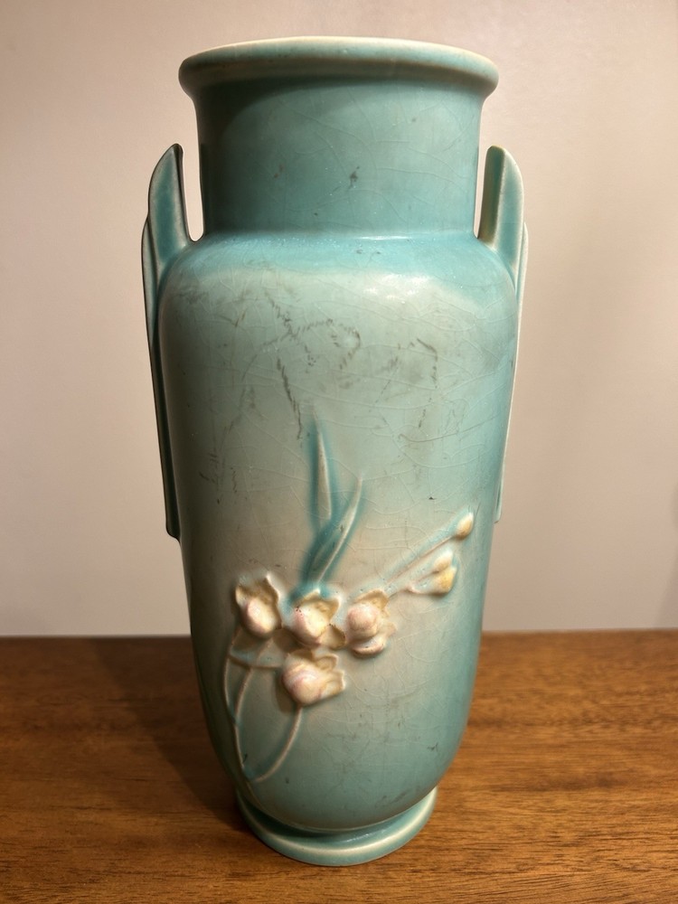 Rare Roseville Pottery Ixia Handled Art Deco Vase 1937