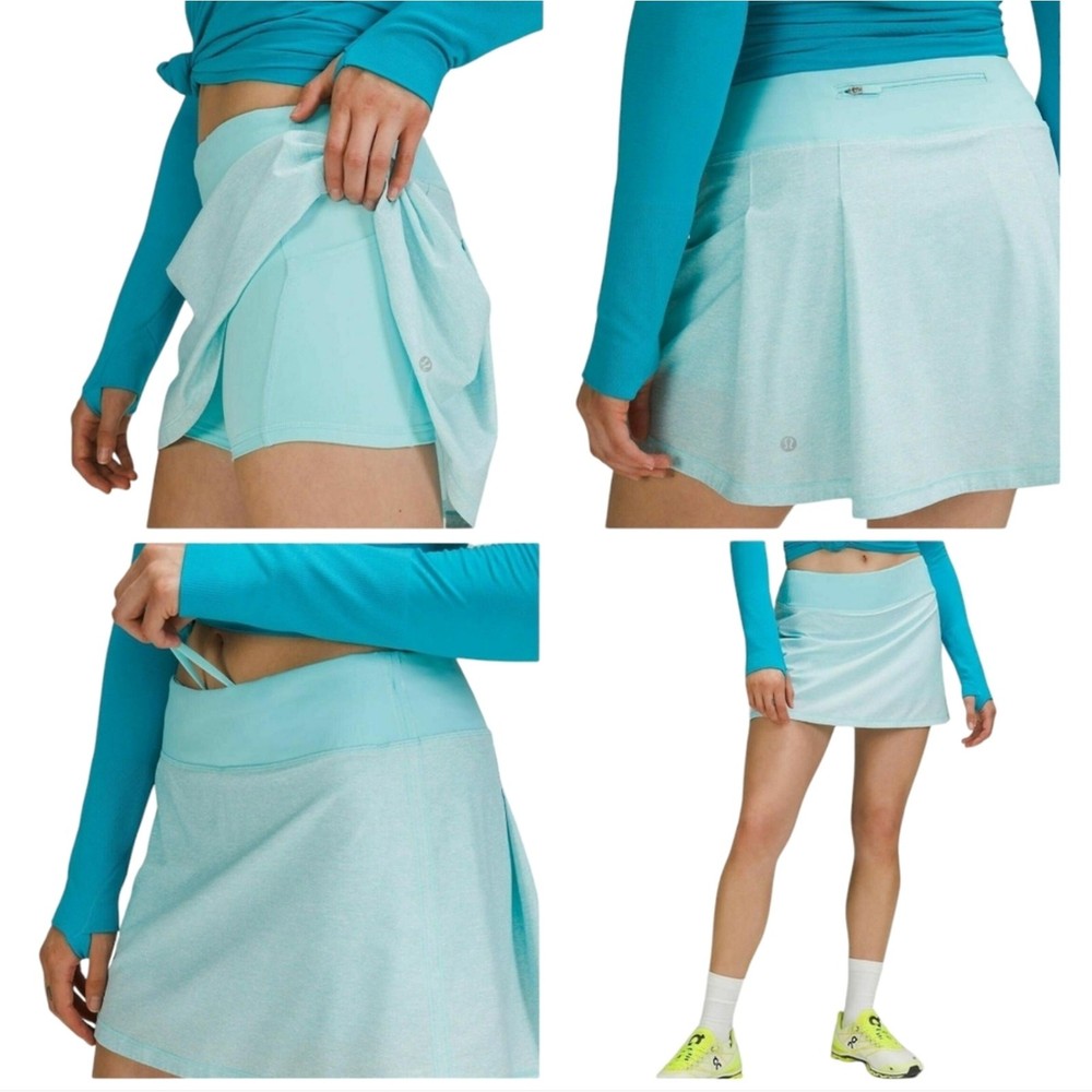 Lulmon Pace Rival Tall Heather Lux Multi Icing Blue Skirt for Tennis Golf