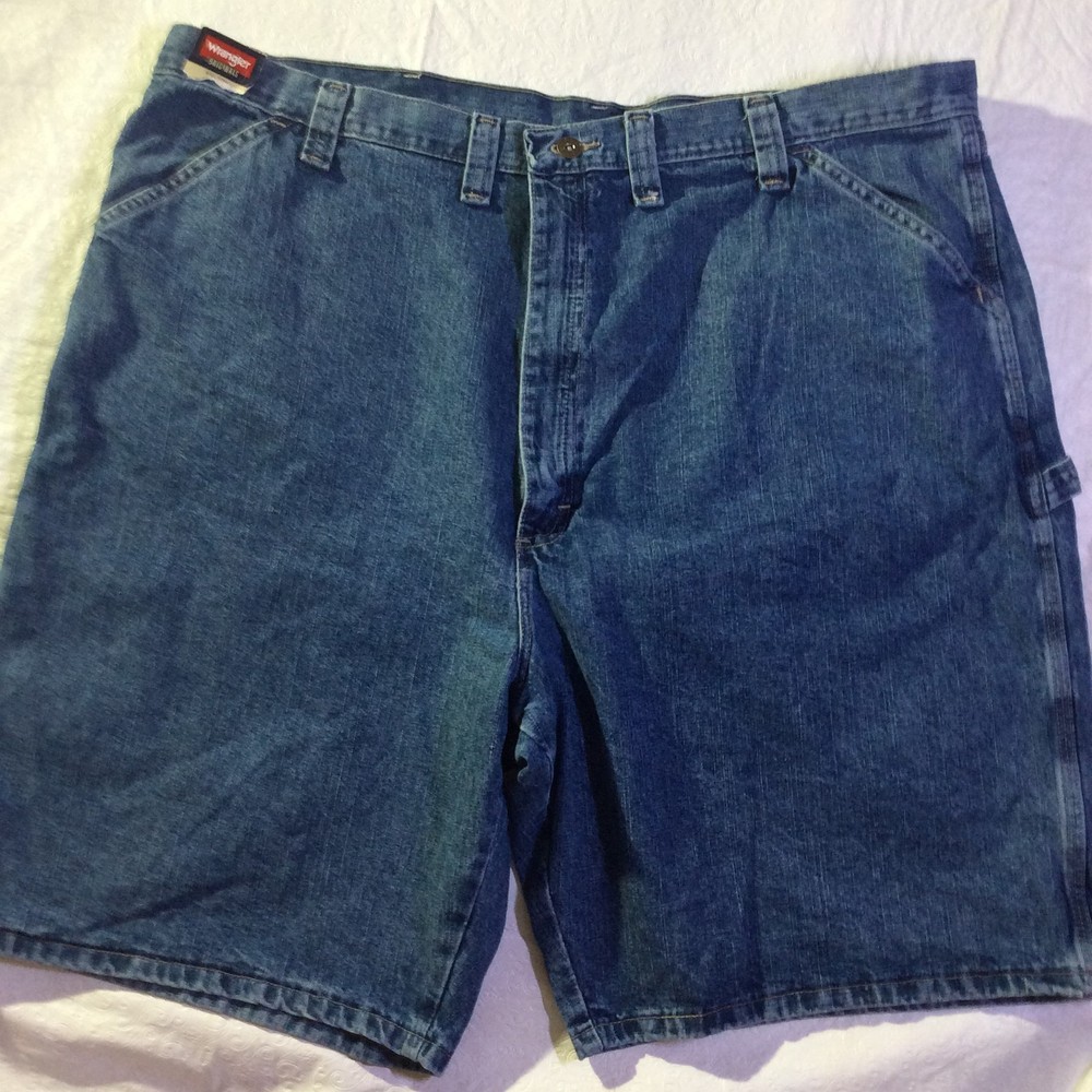 Wrangler Shorts Carpenter Men's Sz 44 Blue Denim Casual Pockets Loose Fit New