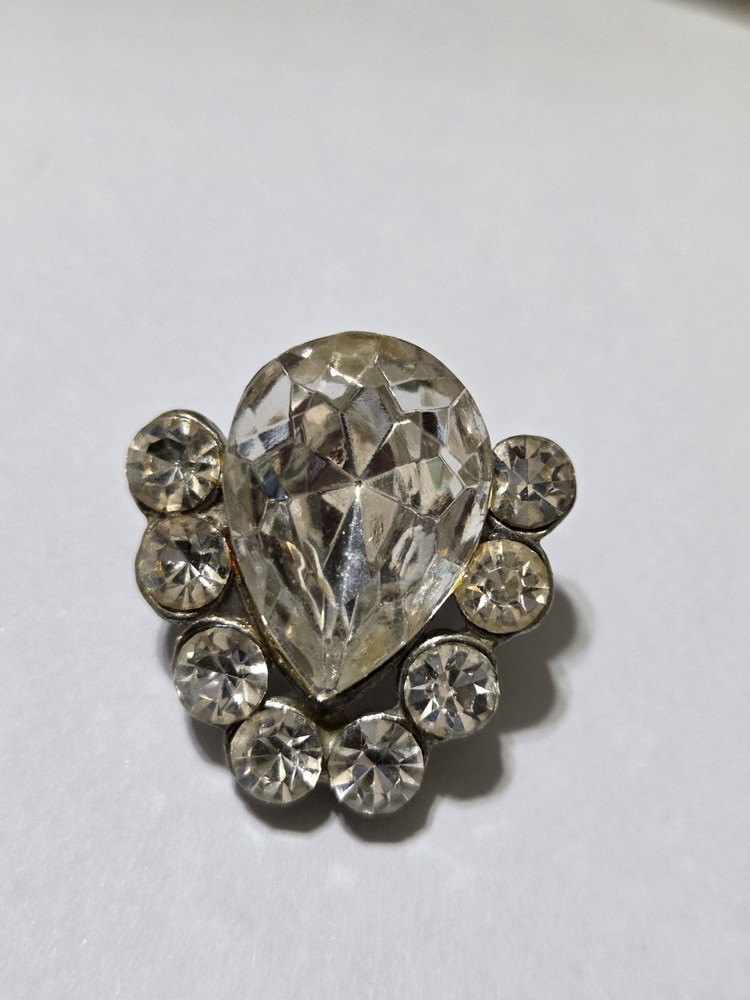 Antique/Vintage Tear Drop Rhinestone Brooch Pin