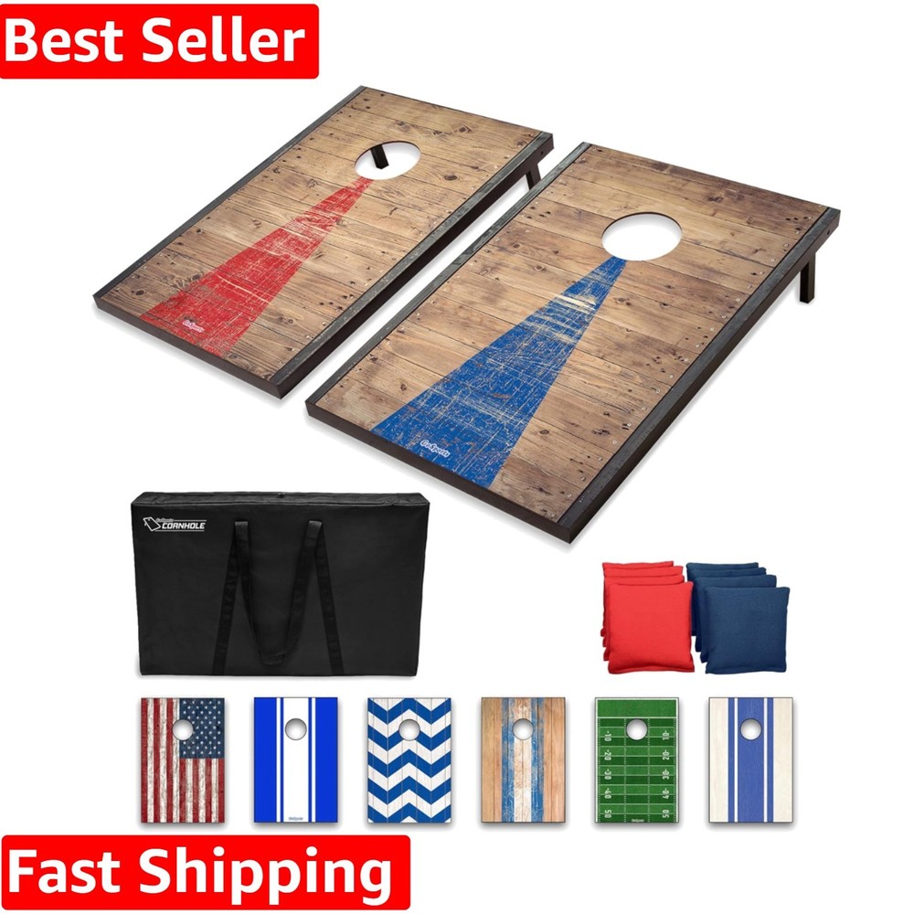 Portable Cornhole Sets, 8 Styles – Choose 4 x 2 ft or 3 x 2 ft - Boards Inclu...