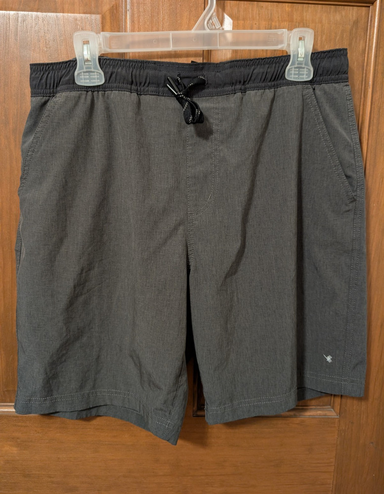 Kenneth Cole Men's Athletic Shorts M Gray/Black Colorblock Drawstring 4-Way