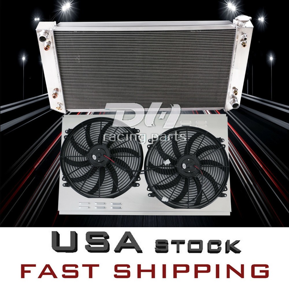 3 Rows Radiator Fan Shroud For 1988-2000 Chevy GMC C/K 1500 2500 Pickup 7.4L V8