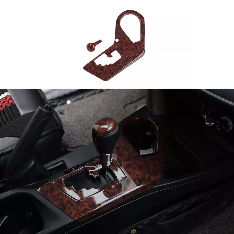 Wood Grain Middle Console Gear Shift Frame Cover Trim For Toyota RAV4 2016-2018