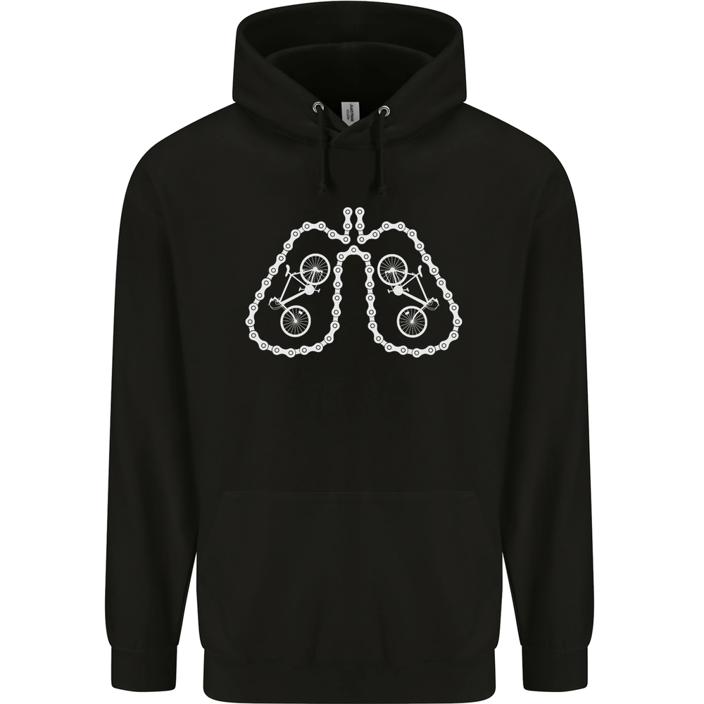 Bicycle Lungs Cyclist Funny Cycling Bike Mens 80% Cotton Hoodie