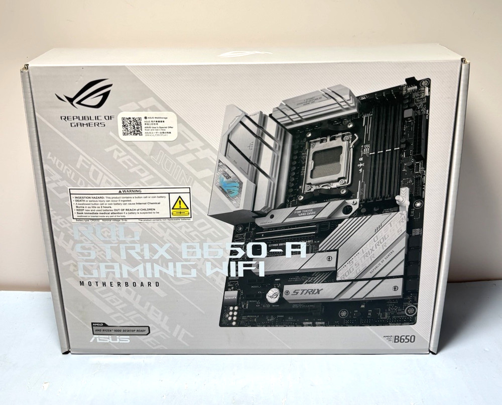ASUS ROG Strix B650-A Gaming Wifi 6E AM5 Ryzen 7000 Motherboard 3xM.2 Slots-New