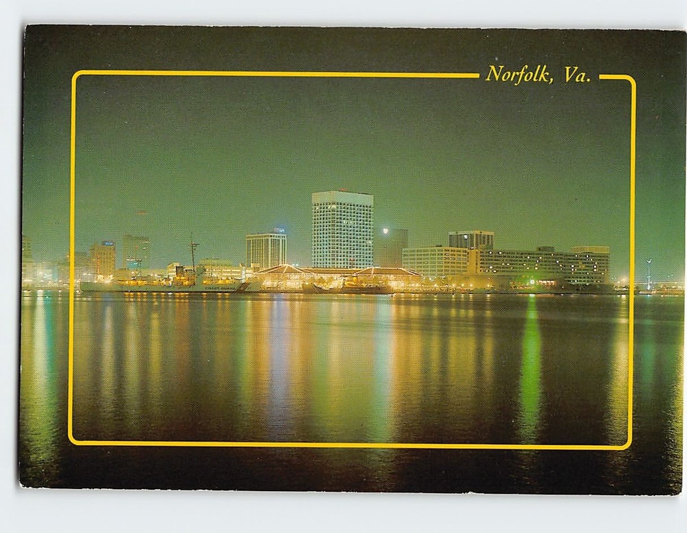 Postcard Elizabeth River Norfolk Virginia USA North America