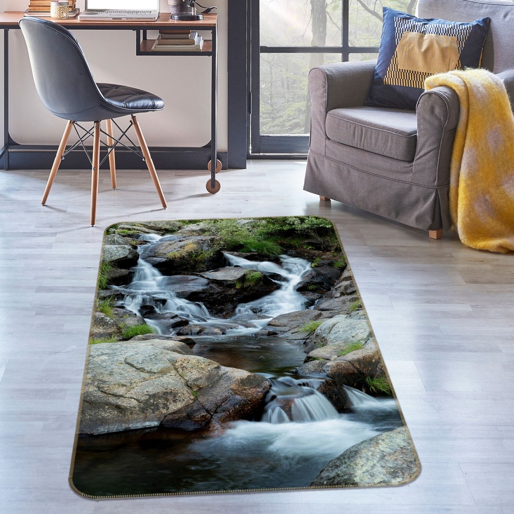 3D Felsen Fluss ZHUC2460 Spiel Rutschfester Teppich Matte Foto Teppich Amy