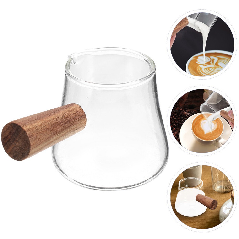 Clear Glass Creamer Pitcher for Milk Coffee and Sauces