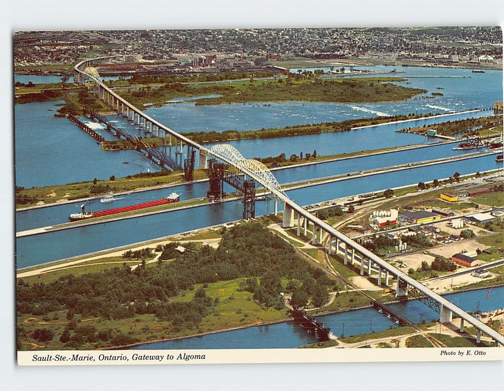 Postcard St. Marys International Bridge Sault Ste. Marie Canada