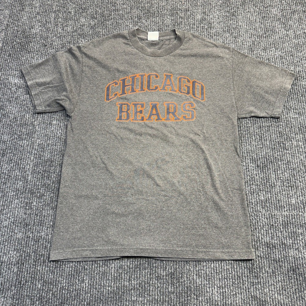 NFL Team Apparel Chicago Bears Size Unknown T-Shirt Mens Gray Short Sleeve