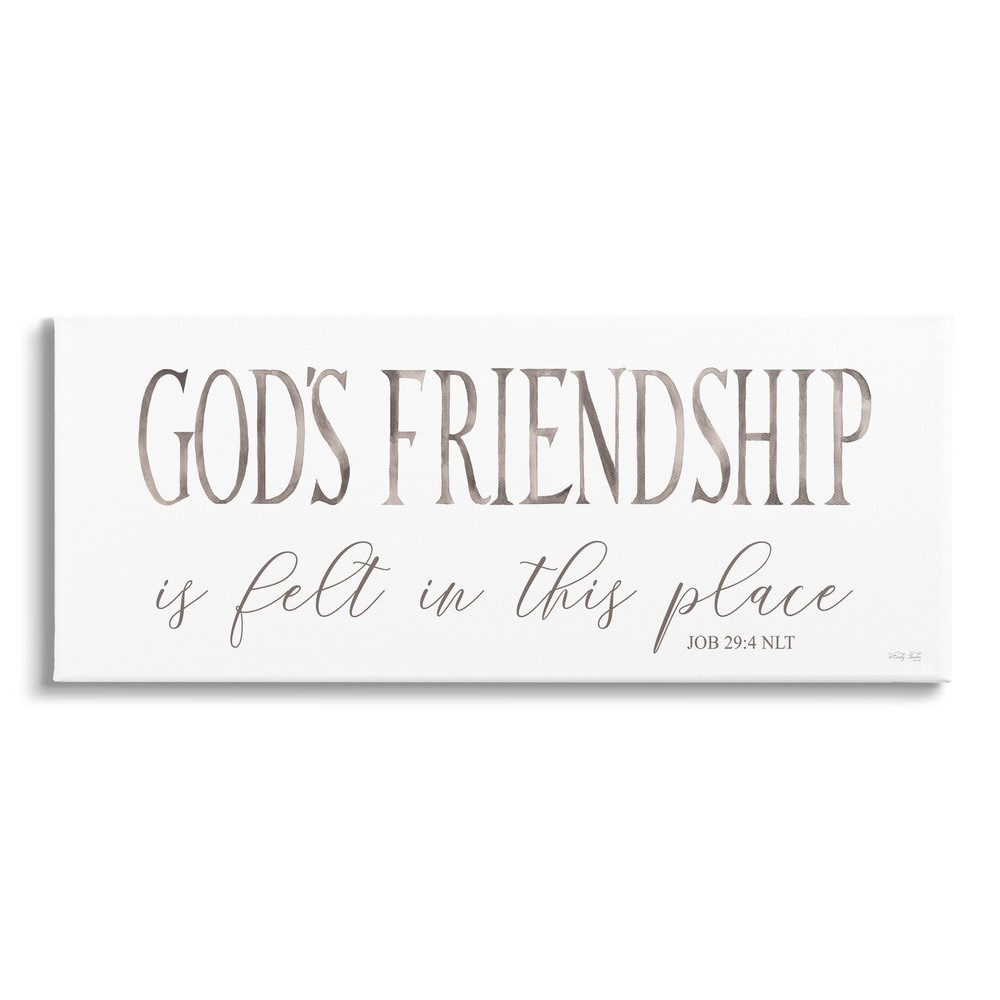 Stupell God's Friendship Religious Home Casual Phrase Sign Canvas Wall Art,