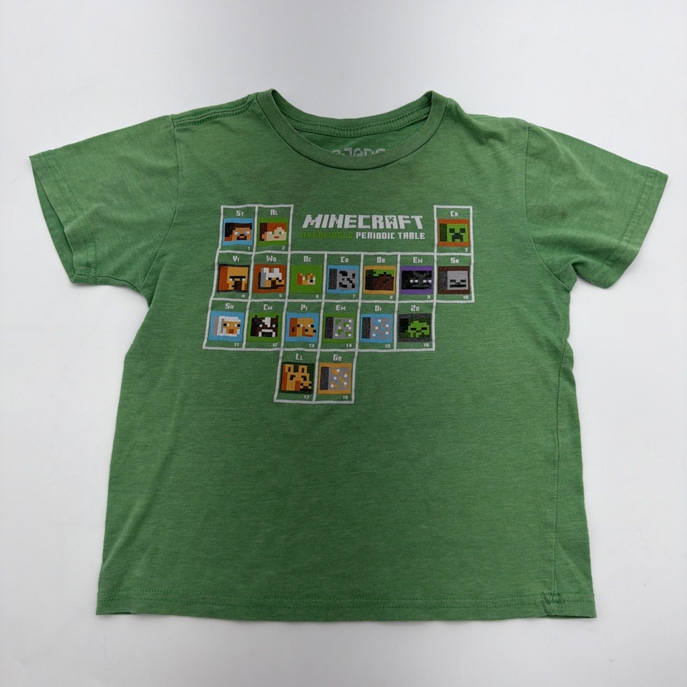 Mojana Minecraft Studios T-shirt Kids Boys S/M Green Graphic Print Logo.#43065