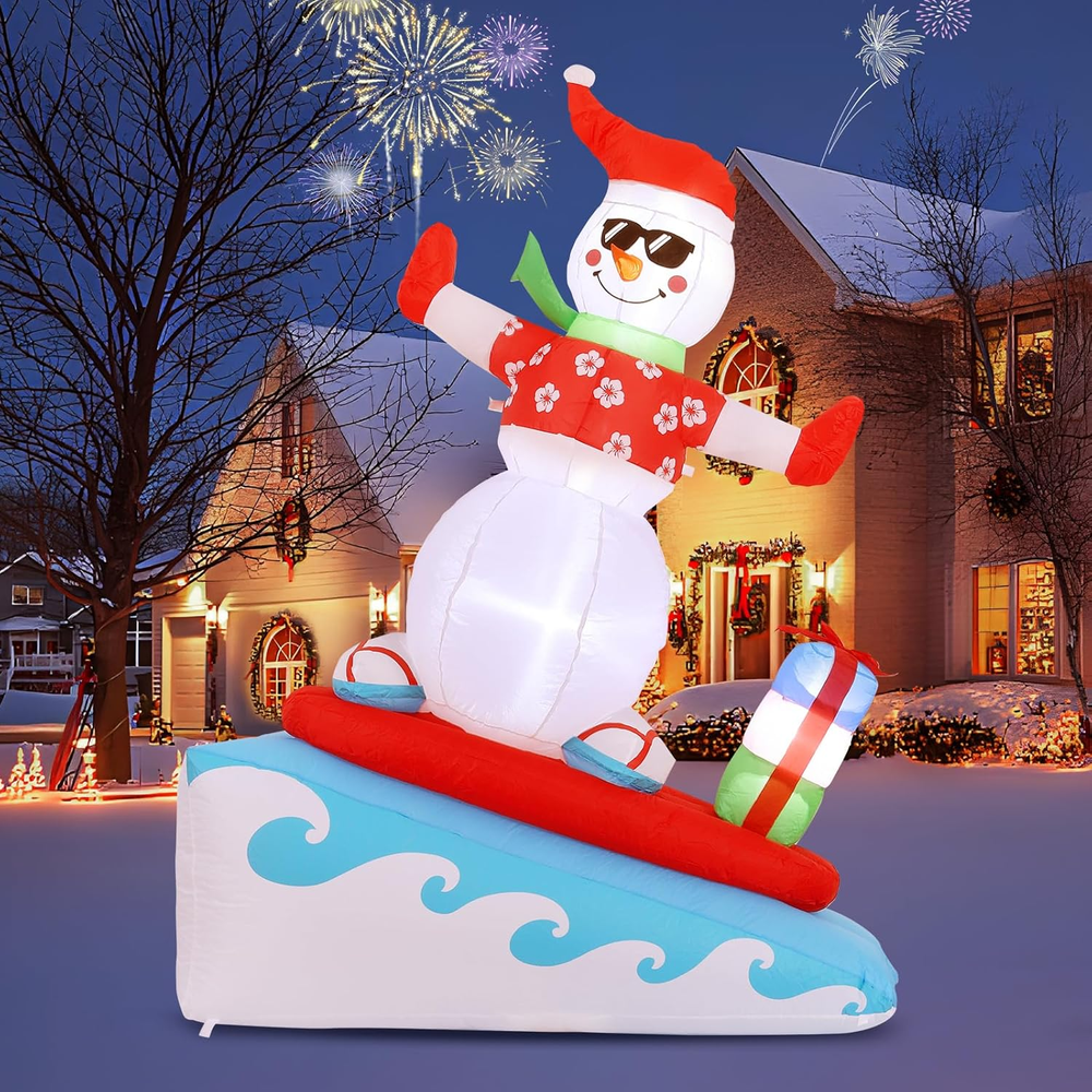6FT LED Inflatable Snowman Outdoor Christmas Decoration  