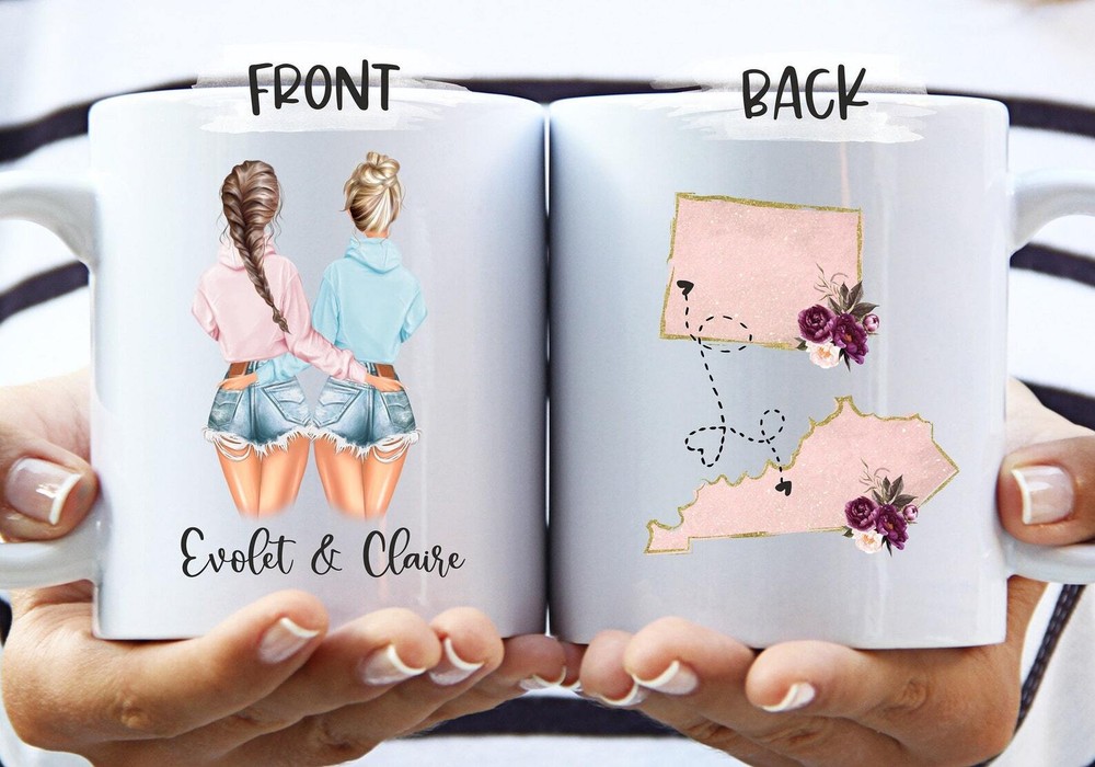 Custom State To State Mug Custom Best Friend Mug Personalized Best Friends Gift