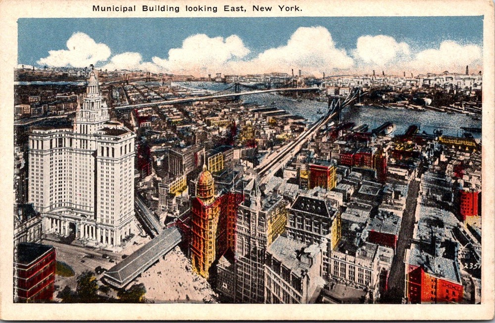 Dr Jim Stamps Postcard Municipal Building Looking East New York