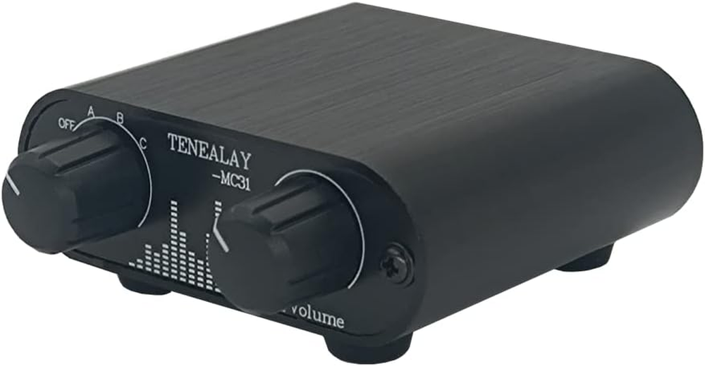 3.5mm Audio Switch with line Volume Controller, 3 in 1 Out 1/8