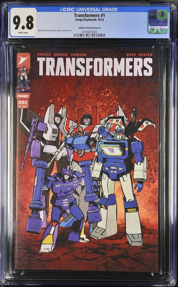 Transformers 1 CGC 9.8 Johnson Variant Cover A First Print